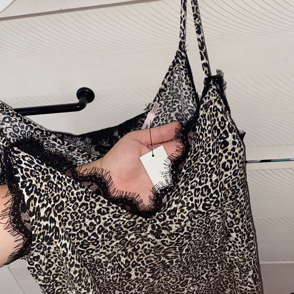 Francesca’s leopard print lace tank